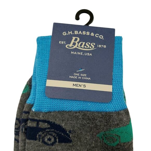 G.H.Boss & Co. Crew Socks 1 Pair Mens One Size Gray Comfort Casual Cars Print - Picture 3 of 6